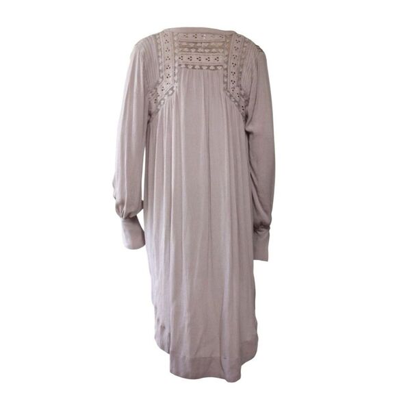 FREE PEOPLE Courtney Victorian Shirt Dress Eyelet Lace High Low Boho, Small - Picture 4 of 11